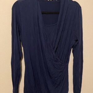 Chic Super Soft Navy Long Sleeve Women's Maternity and Nursing Top